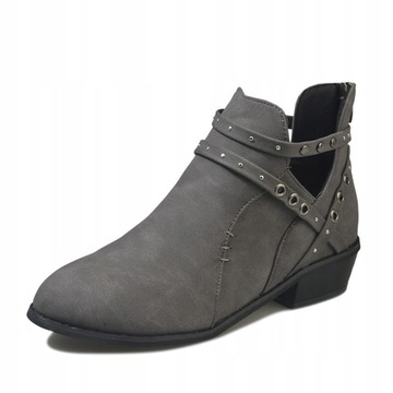 MODA BOTKI DAMSKIE WIOSENNE ZAMSZOWE BUTY