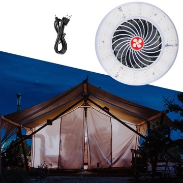 Adsorpcja oświetlenia wentylatora kempingowego 2 w