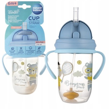 CANPOL KUBEK NIEKAPEK BIDON Z OBCIĄŻONĄ SŁOMKĄ