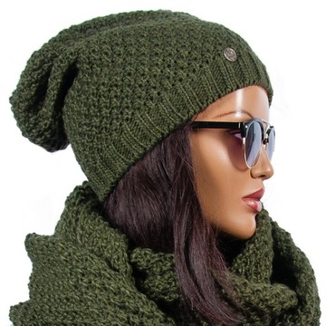 Czapka ZIMOWA BEANIE Damska CIEPŁA Smerfetka