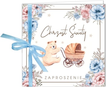 ZAPROSZENIE na CHRZEST ŚWIETY 10 sztuk + KOPERTY