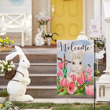 ПАСХАЛЬНОЕ УКРАШЕНИЕ КРОЛИКОВ САДОВОГО ФЛАГА