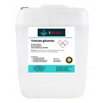 TRIOCTAN GLICEROLU TRIACETYNA TRÓJACETYNA 10 KG