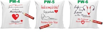 Poduszka na Walentynki ona on żona mąż + Imię imiona WZORY