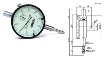 Индикатор циферблатный 10/0,01 мм INSIZE (2308-10FA)