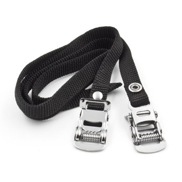 Paski do nosków pedałów rowerowych, czarne, AC-Strap 45 cm, z klamrami