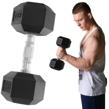 HRD SYSTEM HANTLA HEX GUMOWANA 14KG HEXAGONALNA ŻELIWNA POWLEKANA