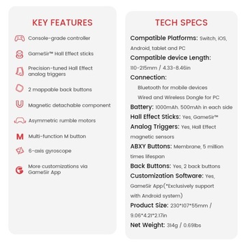 Gamesir Hrg2310 Беспроводная площадка для Nintendo Switch Black Console