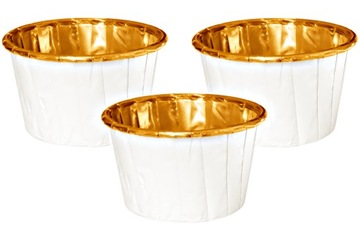 FOREMKI PAPILOTKI DO BABECZEK MUFFINEK BIAŁO-ZŁOTE-20 SZTUK-5268