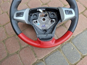 Красный кожаный руль Opel Corsa D