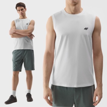 ФУТБОЛКА 4F МУЖСКАЯ ФУТБОЛКА БЕЗ РУКАВОВ ВЕРХНЯЯ МАЙКА ХЛОПОК SPORTS SS24