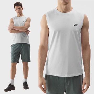 ФУТБОЛКА 4F МУЖСКАЯ ФУТБОЛКА БЕЗРУКАВОВ ВЕРХНЯЯ МАЙКА ХЛОПОК SPORTS SS24