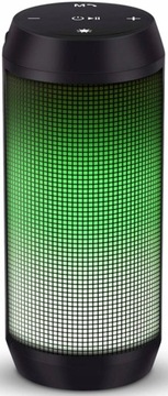 Głośnik przenośny LED FM MicroSD USB czarny BT LED