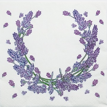 Papierowa SERWETKA Decoupage Lawenda Wianek 1szt