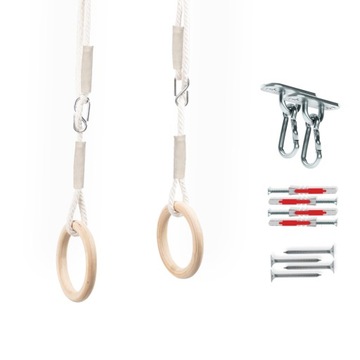 Гимнастические кольца MAMOI для детей, Регулируемые поворотные обручи + крючок