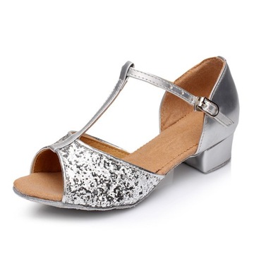 Baleriny Cekinowe buty do tańca na obcasie B237-51