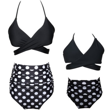 Wysokotalie Bikini Dla Matek I Córek Z Falbanami Rodzinne Stroje Kąpielowe