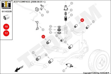 Сайлентблок заднего поперечного рычага JEEP COMPASS PATRIOT
