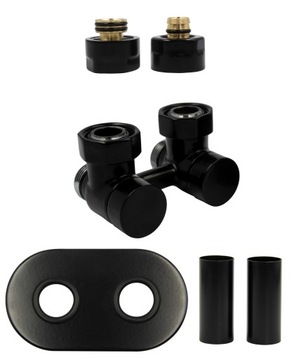 Zawór EXCLUSIVE 50mm czarny mat + PEX + rozety