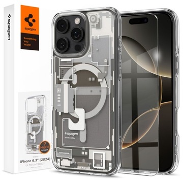 Etui + Szkło do iPhone 16 Pro, Spigen Ultra Hybrid Zero do MagSafe, Obudowa