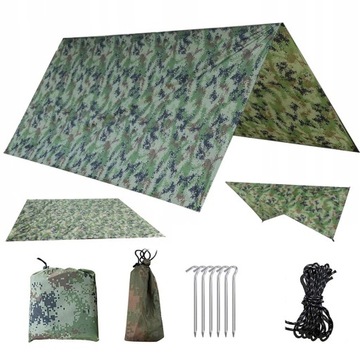 Zadaszenie Biwakowa Tarp Płachta Wodoodporna 3x3m