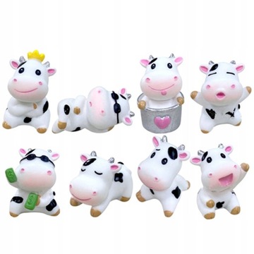 Ozdoby Mini Decor Krowa Dekoracje Tortów 8 Szt