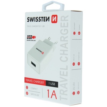 Дорожное зарядное устройство USB-адаптер питания 1А 5Вт SWISSTEN