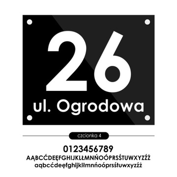 Tablica adresowa adres 3D numer na dom 30x25 czarna do podświetlenia