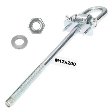 Hak huśtawkowy M12x200 z szeklą i bolcami
