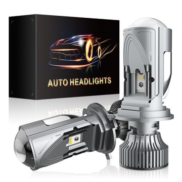 ZESTAW H4 BI LED PROJEKTOR SOCZEWKA BILED 6000K Komplet Zarowka Lampa