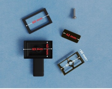 Syfon kuchenny do zlewu manualny czarny przelew prostokątny