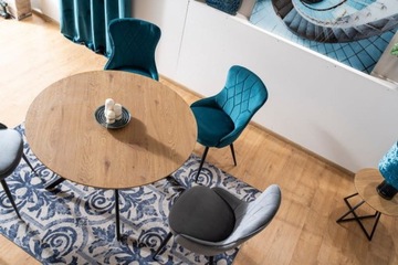 Стол АСТЕР круглый 120х120 дуб/черный лофт СИГНАЛ