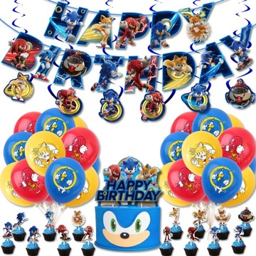 SONIC THE HEDGEHOG BALONY URODZINY DEKORACJA