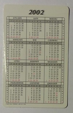 ЛИСТ КАЛЕНДАРЯ 2002 PIWO BROWAR CZARNKÓW