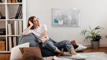 Магнитная доска для магнитов METALboards, цемент 60х40 см + БЕСПЛАТНЫЕ ПОДАРКИ