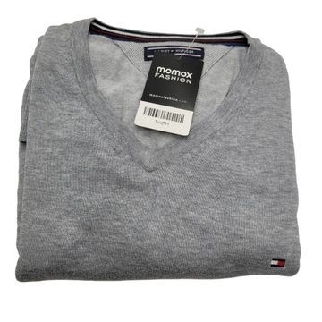 Tommy Hilfiger sweter szary serek/dekolt V rozmiar XL