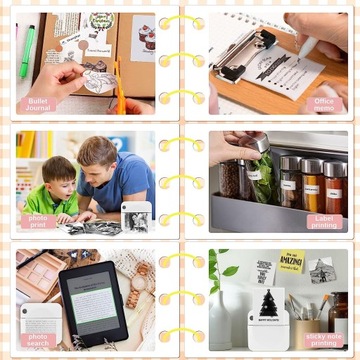 МИНИ-ТЕРМОПРИНТЕР DRUKUŚ РОЛИКОВ НАБОР САМОКЛЕЯЩИХСЯ ЦВЕТНЫХ КАРТРИДЖЕЙ