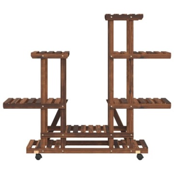 Подставка для цветов на колесах, 95х25х101 см, массив ели