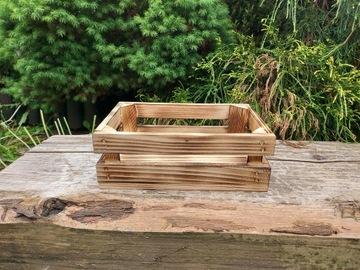 Деревянная коробка натуральная сладости раздуваемая корзина для подарка - 23x15x8 см.