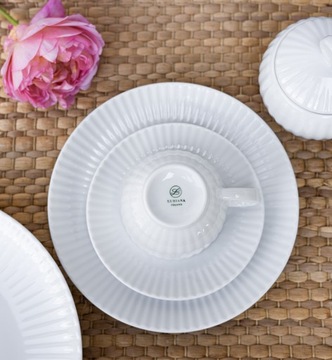 LUBIANA DAISY SERWIS OBIADOWO KAWOWY 12 OSÓB / 60 ELEMENTÓW BIAŁA PORCELANA