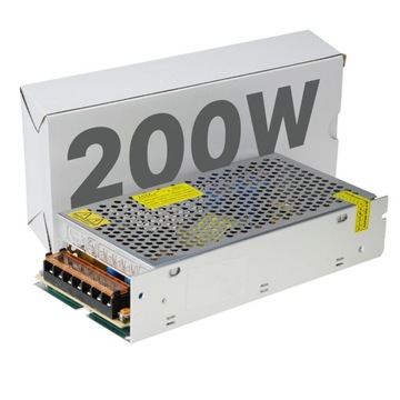 ZASILACZ LED 200W 12V 16A MODUŁOWY TRANSFORMATOR DO TAŚM I OPRAW LEDOWYCH