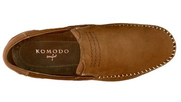 Mokasyny męskie POLSKIE buty skórzane brązowe 48