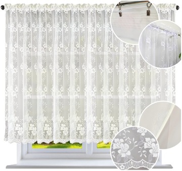 FIRANA GOTOWA PROSTA Z MARKIZETY 160x400 FIRANY KWIATY FIRANKI DO SALONU