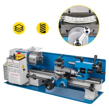 Токарный станок по металлу VEVOR 180х350мм 550Вт 2500об/мин