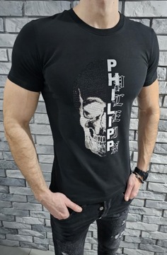 PHILIPP PLEIN XXXL logo t-shirt koszulka PP skull duże logo brylanciki 3XL
