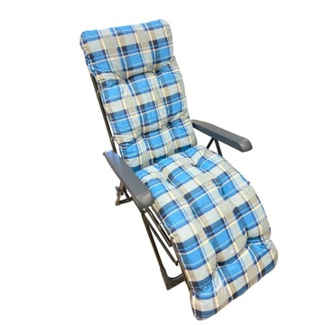 Poduszka na fotel ogrodowy Malaga - Niebieska kratka