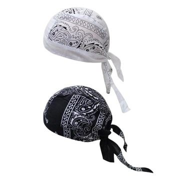Czapki rowerowe pirackie Bandana Beanie Biała