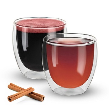 SZKLANKI TERMICZNE KUBKI DO KAWY ESPRESSO HERBATY ZESTAW 2 szt. KAMILLE