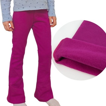 DZWONY OCIEPLANE meszkiem SPODNIE DZIEWCZĘCE szerokie nogawki JESIEŃ 122