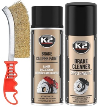K2 ZESTAW LAKIER FARBA DO MALOWANIA ZACISKÓW HAMULCOWYCH SPRAY CZARNY